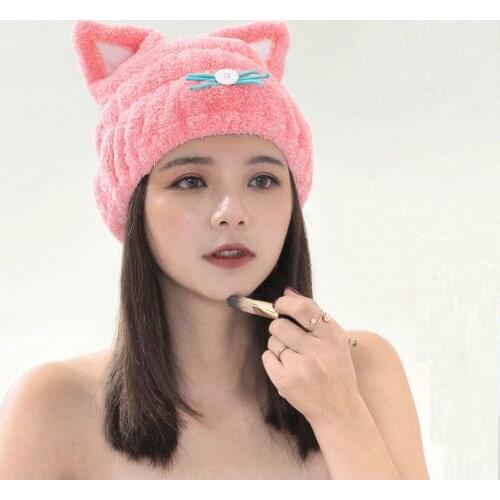 Hair Turban Cartoon Shower Cap Quickly Dry Hair Shower Hat Wrapped Towel Bathing Cap For Women Bathroom Accessories