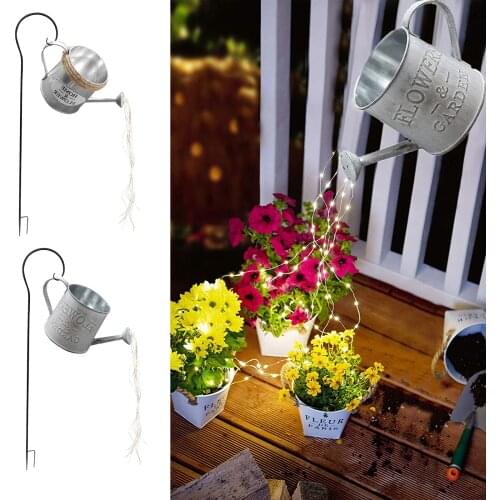 Unique Stars Shower Gardening Art Light with Stake Led Lawn Lamp Decor
