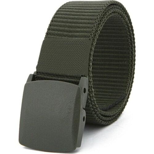 Unisex Tactical Belt 3.8cm Wide Casual Canvas Belt Outdoor Plastic Buckle Waistband Adjustable Military Nylon Waistbelt