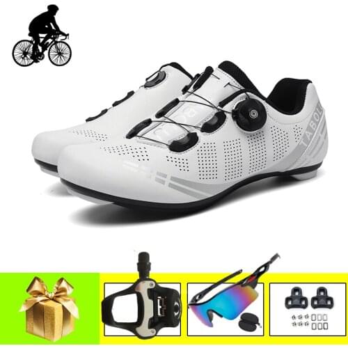 Road Bike Cycling Shoes Add SPD-SL Pedals With Sunglasses Breathable Self-locking Sapatilha Ciclismo Outdoor Riding Bicycle Shoe