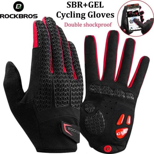 ROCKBROS MTB Bike Cycling Gloves Touch Screen Riding Glove Full Finger Windproof Warm Motorcycle Glove Men Women Sport Equipment