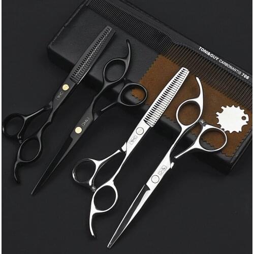 Japan 440C Hair Scissors 6 Inch Hair Scissors Set Barber Salon Haircut Comb Set Thinning Hairdressing Professional Scissors