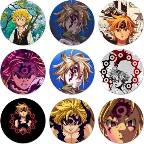 Seven Deadly Sins Meliodas Icons Pins Badge Decoration Brooches Metal Badges For Backpack Decoration 58mm