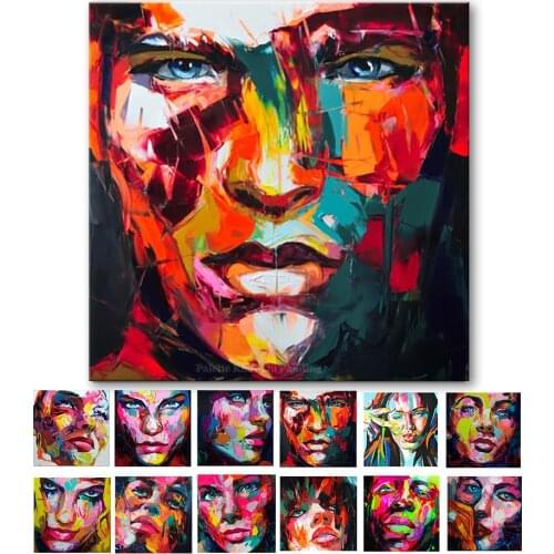 Abstract Character Portrait Oil Painting Handmade Canvas Francoise Nielly Wall Art Picture Home Hotel Interior Decoration Poster