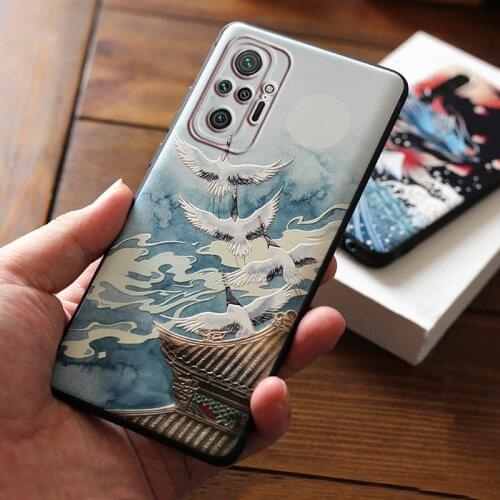 For Xiomi Xiaomi Redmi Note 10 9 Pro Max 9S 10S Case For Redmi Note 10Pro Note10S Note10 Pro Max 4G Crane Phone Cases Cover