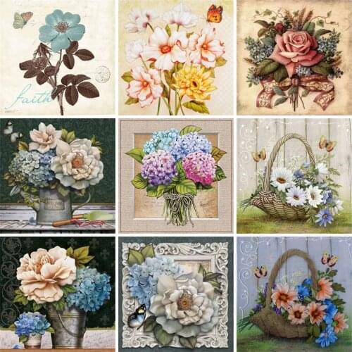 EverShine Diamond Painting Flowers Cross Stitch Diamond Embroidery Mosaic Peony Rhinestones Art Handwork Gift Home Decoration