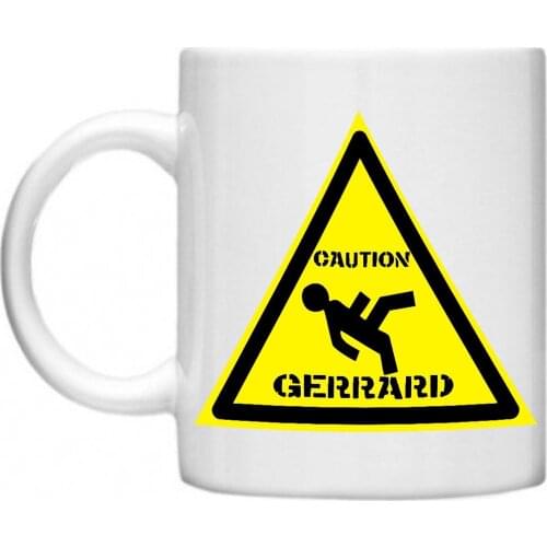 Gerrard Slip Hazard Gerrard Warning Sign, Football Gifts 11oz Mug