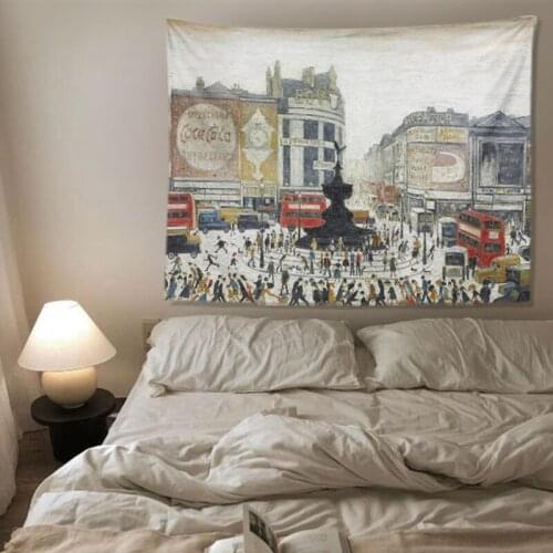 Tapestry Nordic Style Art Retro Oil Painting Dormitory Bedside Decoration Layout Wall Background Cloth Ins Hanging Scenery