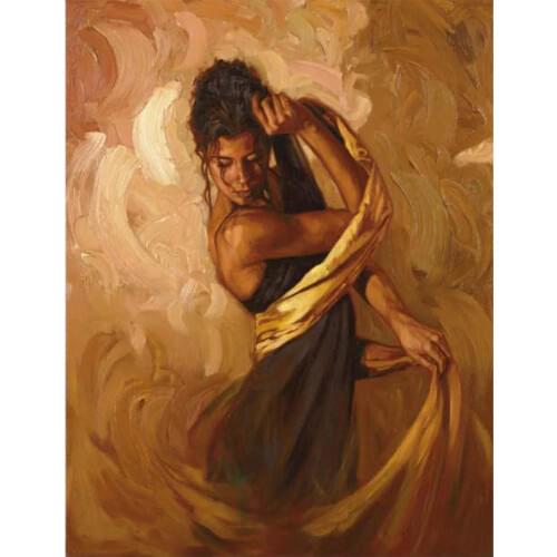 Full square round diamond embroidery woman flamenco dancer painting by numbers diamond painting cross stitch mosaic Spanish art