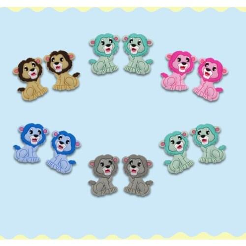 Kovict 10pcs mini silicone lion beads BPA Free Food Grade Baby Teething DIY Pacifier Chain rodent Pentagram bead