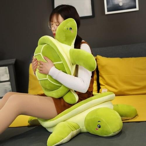 40-85 cm cute turtle pillow soft down cotton filled doll cartoon children plush toy cushion green turtle doll children birthday