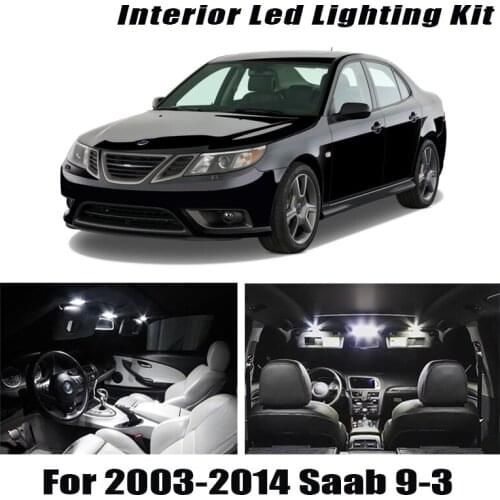 13pcs White Error Free Car LED Interior Light Reading Ceiling Bulbs Kit Fit For Saab 9-3 2003-2011 2012 2013 2014 Parking Lamp