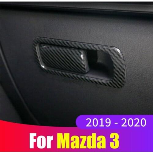 Stainless steel Car Co-pilot Glove Storage Box Handle Covers Trim Stickers For Mazda 3 Axela 2019 2020 BP Accessories