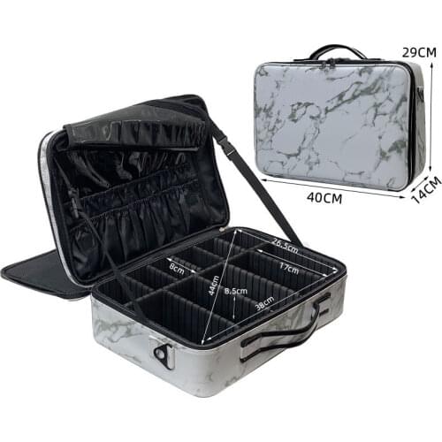 2021 New Professional Makeup Bag Women Cosmetic Bags Case Pu Leather Female Korean Make Up Box Large Capacity Travel Wash Bag