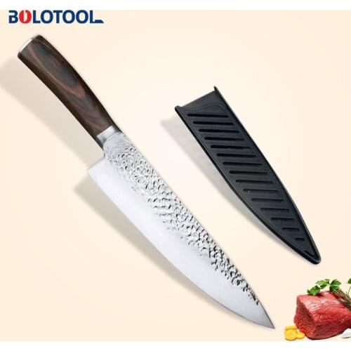 Kitchen Knife Forged Professional Chef Knife 8" Meat Chopping Fish Filleting Vegetables Slicing Knife 440C Stainless Steel