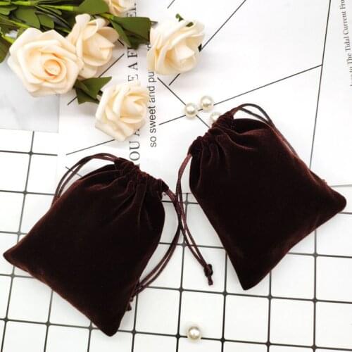 Wholesale velvet jewelry bag drawstring storage pouch for gift ornament toiletry bracelet jade necklace vanilla earphone watch