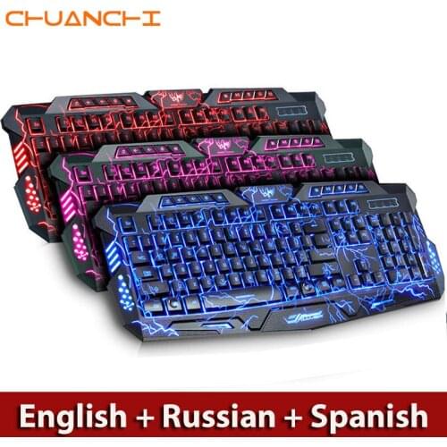 NEW CHUANCHI M200 Purple/Blue/Red RGB Breathing Backlight Gaming Keyboard Mouse Combos USB Wired keyboard for LOL game player