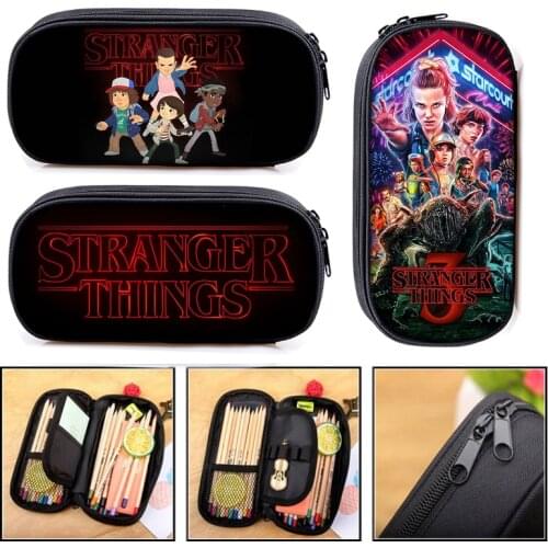 Stranger Things Pencil Holder Boys Girls School Case Children Kids Cartoon Bag Women Cosmetic Cases Material Escolar Lapices