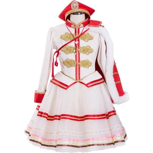 Nutcracker Professional Ballet Costume Adult Child Red Gold Performance Ballet Dress Custom Made Ballet Tutu Costumes Women