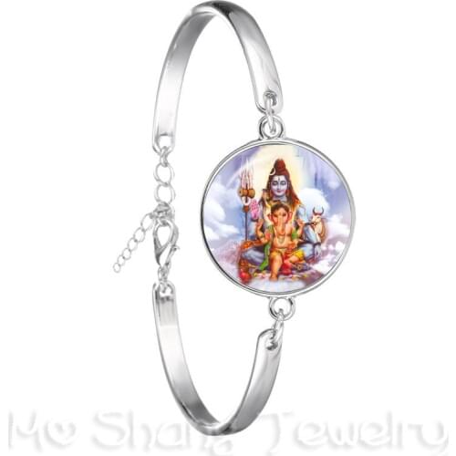 Drop Shipping Ganesha Statue Hindu Ganapati Vinayaka God Bracelet Vintage Lord Ganesha Indian Buddhism Chain Bangle For Gift