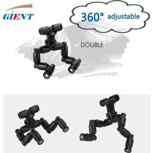 360 Rotating Reptiles Pets Feeding Sprayers Ecological Landscaping Black Misting Assembly Nozzle for Cooling Garden Supplies