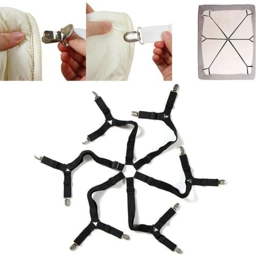6 Way Elastic Bed Sheet Clip Adjustable Grippers Fasteners Bed Sheet Holder Non-slip Mattress Clips Straps Home Storage