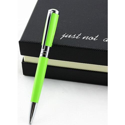 Luxury green business metal ballpoint pen gift box simple rotation 0.7mm pen office stationery gift luxury hotel writting pen