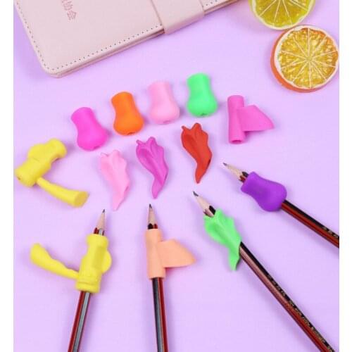 Handle Right Hand Helps Children Learn Holding Pen And Writing Posture Correction Magic Fits Pencil Soft Color Random