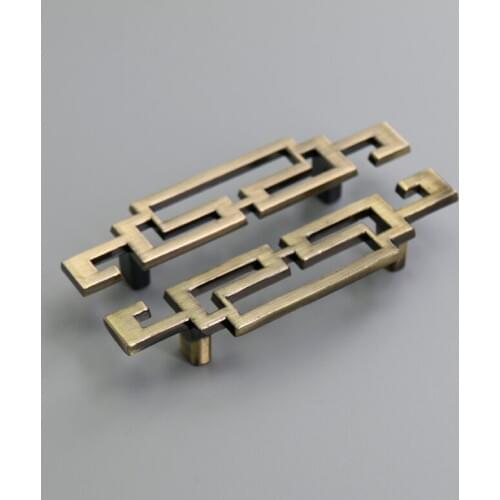 2PCS 64mm Antique Bronze Door Handle Chinese Furniture Knobs and Handles Cabinet Cupboard Door Closet Drawer Pull Handle