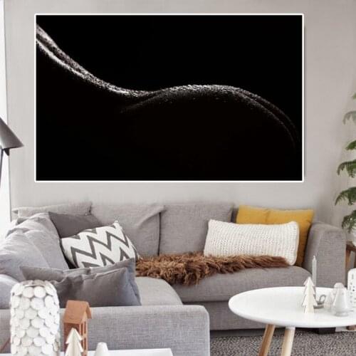 Modern Black Figure Poster and Prints Wall Art Canvas Painting Sexy Body Soul Nude Women Pictures for Living Room Home Decora