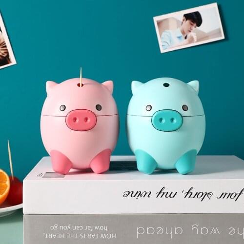 Cute Cartoon Automatic Toothpick Holder Box Portable PP Toothpick Container Toothpick Dispenser Home Table Toothpick Storage Box