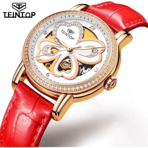 TEINTOP Women's Skeleton Watch