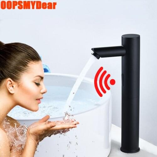 Infrared Motion Sensor Tap Bathroom Smart Touchless Faucet Basin Sink Automatic Induction Grifo Washbasin Modern Black Torneira