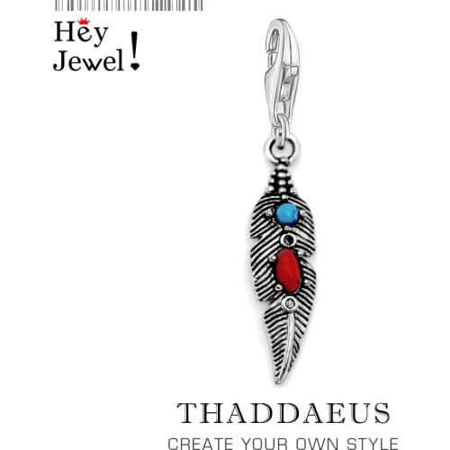 Ethnic Feather Charm Pendant,2019 Autumn Europe Style Ethnic Lovingly Detailed Jewelry Gift In 925 Sterling Silver Fit Bracelet