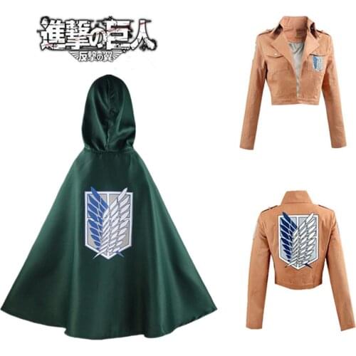 Japanese Hoodie Attack Titan Cloak Gloves Shingek No Kyojin Scout Legion Costume Anime Cosplay Green Attack Giant Cloak