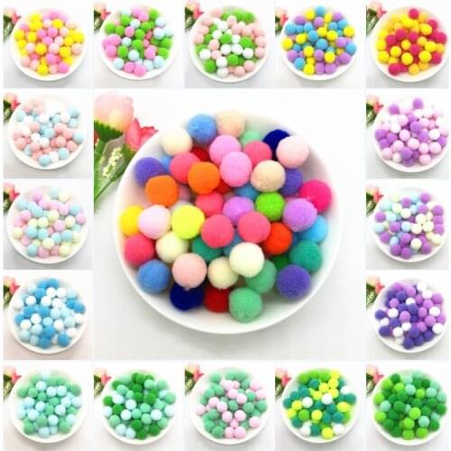 15mm Mix Colors Pompoms Lovely Fur Pompones Ball Craft DIY Soft Pom Poms Wedding Party Decoration Cloth Accessories 60pcs 10g
