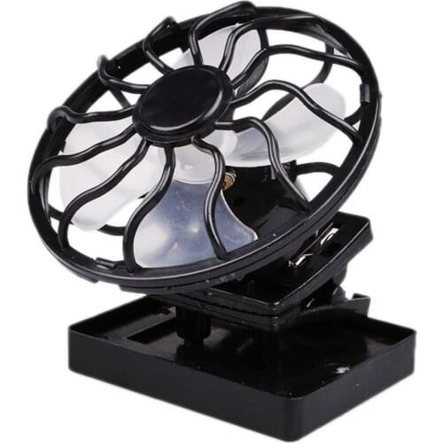 2Pcs Mini Solar Sun Power Panel Fan Outdoor Hat Clip-on Cooler Outdoor Camping Hiking