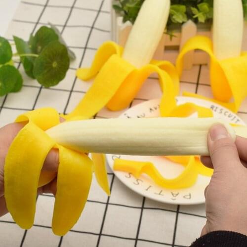 2pcs Spoof Peeling Bananas Stress Reliever Mischief Decompression Toys Squish Game Prank Funny Trick Joke Gags Practical Jokes