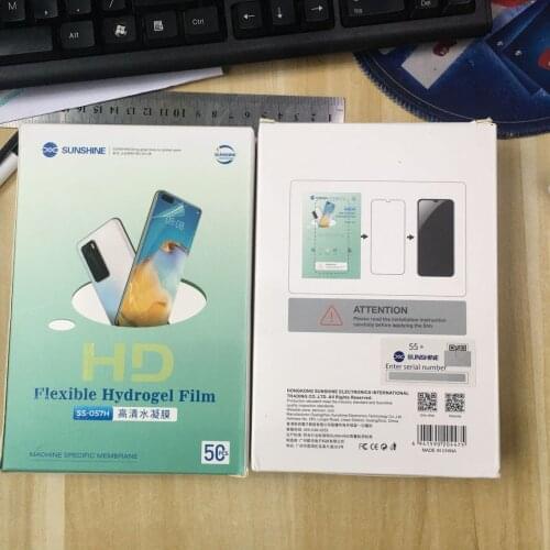 200PCS Sunshine SS-057H TPU Soft HD Film Phone Screen Flexible Hydrogel For SS-890C Cutting Machine Plotter QR Code 55 Cut Time