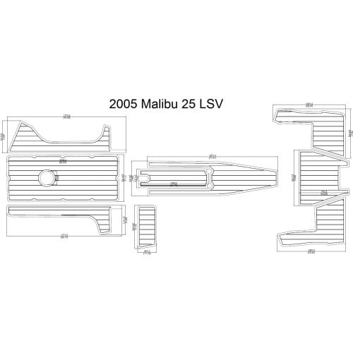 2005 Malibu 25 LSV Cockpit Pad Boat EVA Teak Decking 1/4" 6mm
