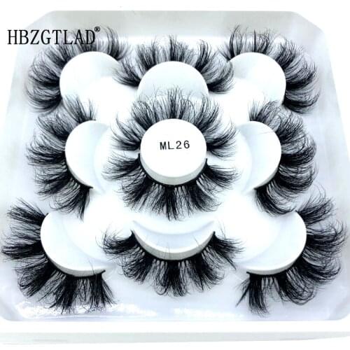 5 Pairs 3D Mink Lashes Natural Mink False Eyelashes Dramatic Volume Fake Eyelash Extension Faux Cils Wholesale Makeup Tools