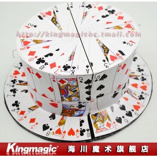 Free shipping by CAPM! Card Fan to Top Hat/with gift/good quality/stage magic tricks/magic props/magic toys/as seen on tv