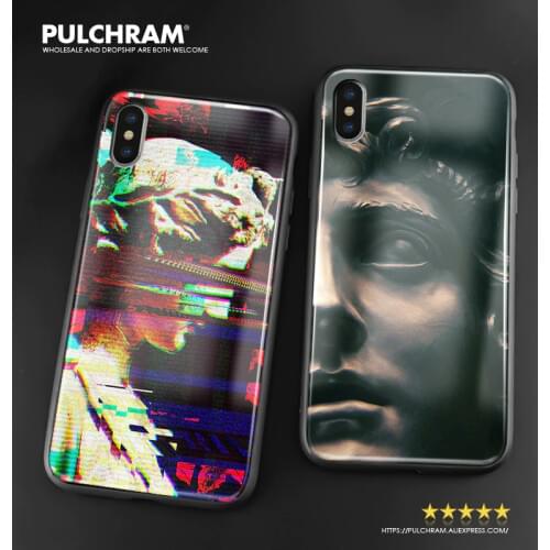 Aesthetics Plaster statue art Soft Silicone Glass Phone Case Shell Cover For iPhone SE 6 6s 7 8 Plus X XR XS 11 12 mini Pro max