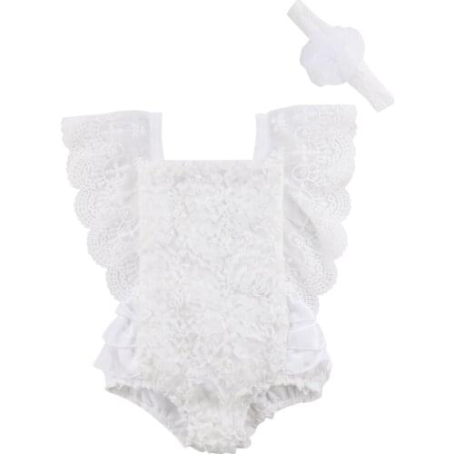 Emmababy Newborn Infant Baby Girls Lace Princess Romper Jumpsuit Clothes