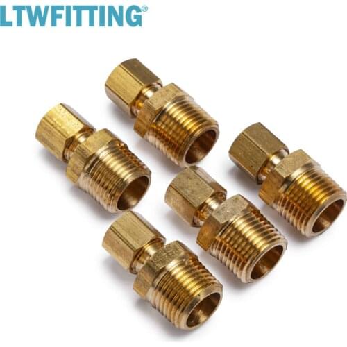 LTWFITTING 1/4" OD x 3/8" Male NPT Compression Connector,BRASS COMPRESSION FITTING