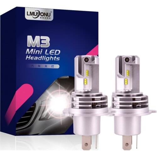 Lmusonu H3 H4 H7 H11 Mini M3 Led Headlight For Car Auto All In One ZES Chips 5000LM Front Lamps 1:1 Bulb Cutting Line Clear Beam