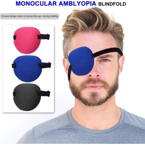 Amblyopia Eye Mask Adult Kids Strabismus Eye Training Single Eye Patch Cover Adjustable Eyeshade Filled Strabismus Eye Training