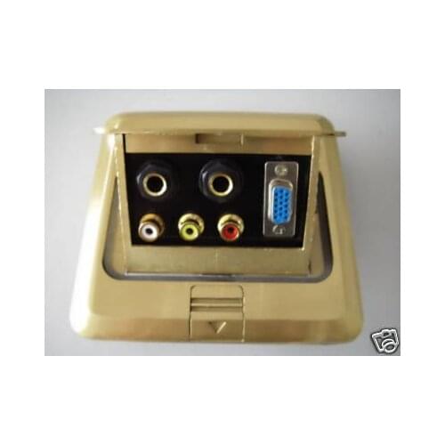 Copper RCA VGA DB15 Video Recessed Floor Cable Box 658