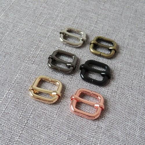 50 pcs 15mm metal belt buckle slider hardware for bag handbag cat dog collar sewing garment accessory packsack straps adjuster