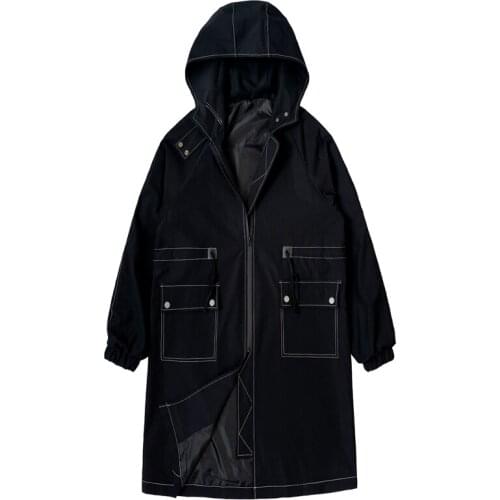 2021 Mens Trench Coat Vintage mens Trench Coat Mid-length Oversized Loose Coat mens and womens windbreaker F262